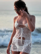 See Through Lace Mini Knit Set