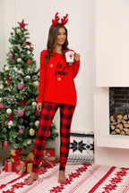 DressBetty - Merry Christmas Pajamas Set Casual Matching Set Full Sleeve Tops+Pants 2 Pieces