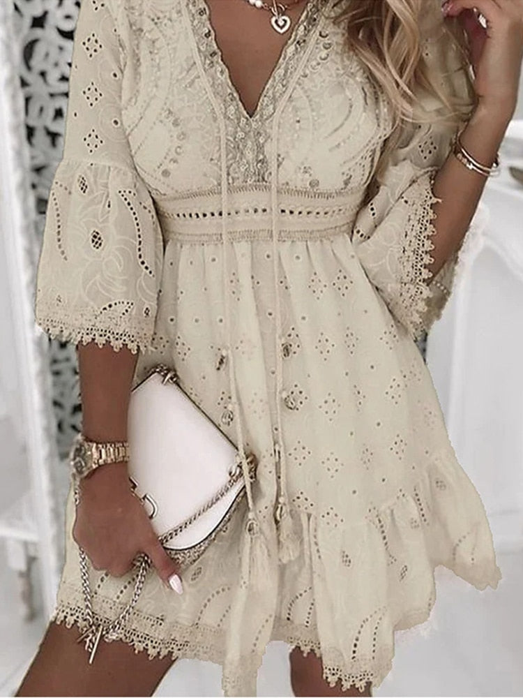 Eira Minimalist Adorable Short Dress with Sleeves Everyday Luxe Edit