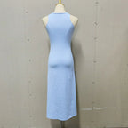 Knit Slit Solid High Waisted Vacation Dresses