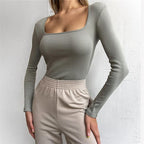 Basic Square Neck Knitted Tee