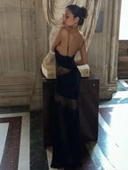 Lace See Through Sleeveless Long Dress