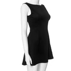 Sleeveless High Waist Backless Mini Dresses