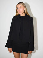 Autumn Lapel Coat Mini Skirt Suit