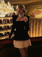 Elsie Elegant Mini Dress Square Neck