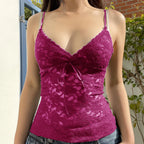 Black Lace VNeck Cami Crop Top