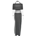 Black Polka Dot Off - shoulder Maxi Dress