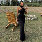 Strapless Off Shoulder Pleated Maxi Dress