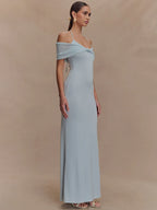 Off Shoulder Strapless Maxi Dress