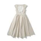 Short Sleeve Hollow Out Back Midi Dress