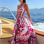 Strap Light Luxury Print Floral Dress