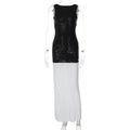 Sequined Patchwork Backless Long Dress