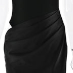 Satin Sleeveless High Neck Dress
