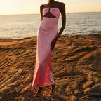 Cutout Tieup Strapless Floral Dress