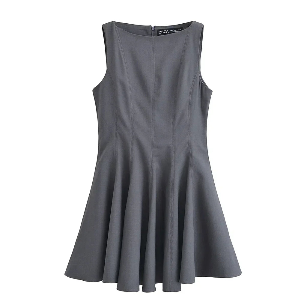 Sleeveless Pleated Summer Dress