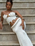 Pearl Twisted Long Skirt Knit Set