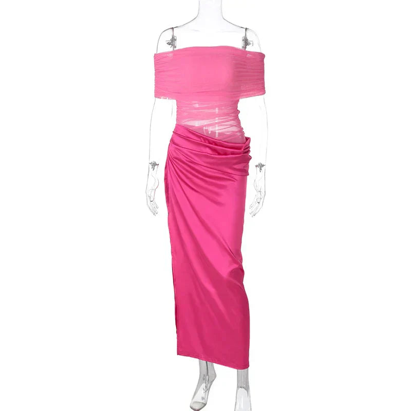 Off - the - Shoulder Strapless Backless Maxi Dress