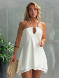 Hollow LaceUp OffShoulder Mini Dress