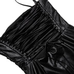 PU Open Back Lace Up Knee Length Dress