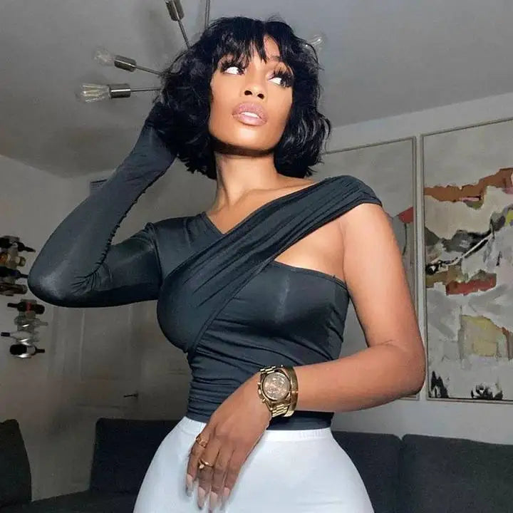 Backless Roundneck Gothic Crop Top