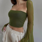 Aesthetic Vintage Mesh Sheer Top