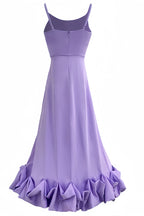 Karia U-Neck Large Hemline Maxi Dress-Purple