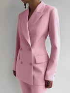 Purple Double Breasted Pant Suit