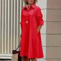 Alba Boutique Women's Midi Shirt Dress with Button Placket Collection