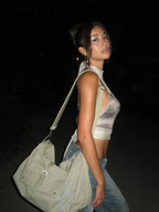 Diamonds Splice Halter Sheer Top