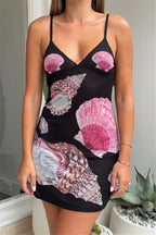 Spaghetti Strap Floral Print Mini Dress