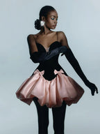 Candy Bow Decoration Bubble A - Line Mini Dress
