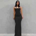 Satin Backless Bodycon Maxi Slip Dress