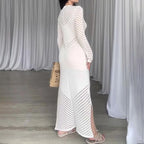 Sleeveless Patchwork Knit Maxi Dresses