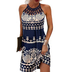 Amparo Chic Printed Dress with Halters Statement Occasion Edit