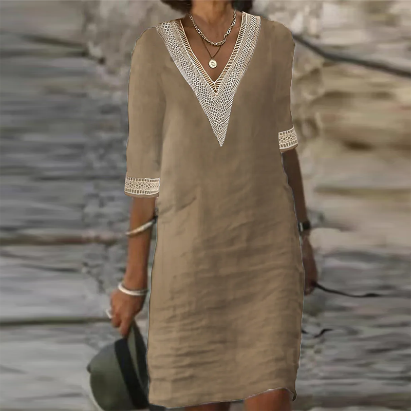 Rosa Timeless Linen Summer Dress Premium Wardrobe Essential