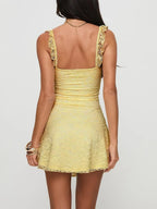 Slip Backless Slim Floral Dress
