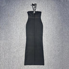 Black Diamond Strapless Maxi Bandage Dress