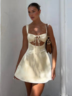 Bandage Hollow Spaghetti Gothic Mini Dress