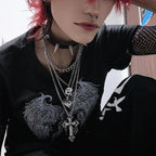 Gothic Star Crop Retro Tshirt