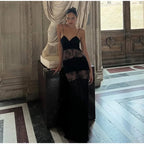 Lace See Through Sleeveless Long Dress