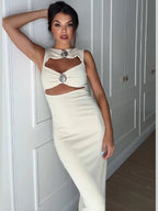 Emma Elegant Round Neck Slim Dress