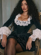 Frida Lace Flare Long Sleeve Sexy Mini Dress