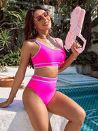 Sexy Sport High Waist Tankini Two Piece Swim Sets