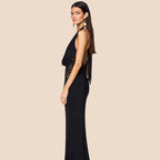 Halter Black Lace Off - shoulder Long Dress