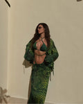 Print Beach Skirt Cover Up Four Piece Swim Sets