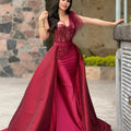 Embroidery Satin ALine Prom Dress