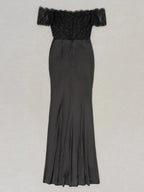 Lace Patchwork Black Short Sleeve Dress