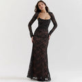 Lace Cape 2 Piece Floral Dress
