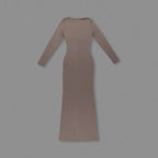 O - neck Long Sleeve Robe fashion Maxi Dress