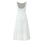 Solid Halter Backless Long Dress